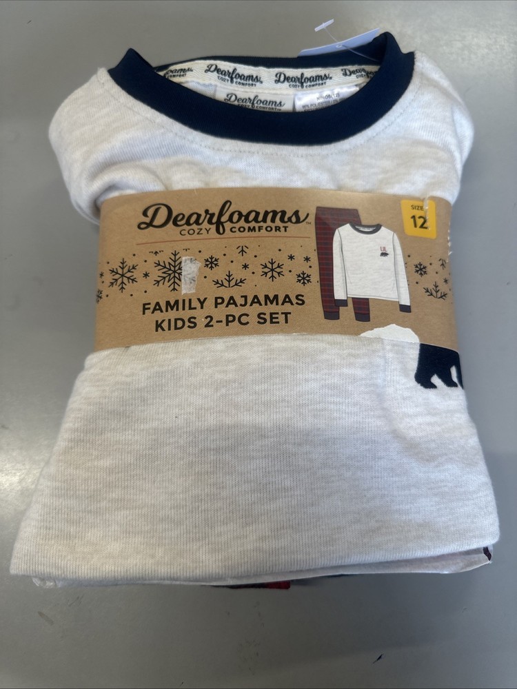 Dearfoams Kids Size 12 Cozy 2-Piece Family Pajama Set