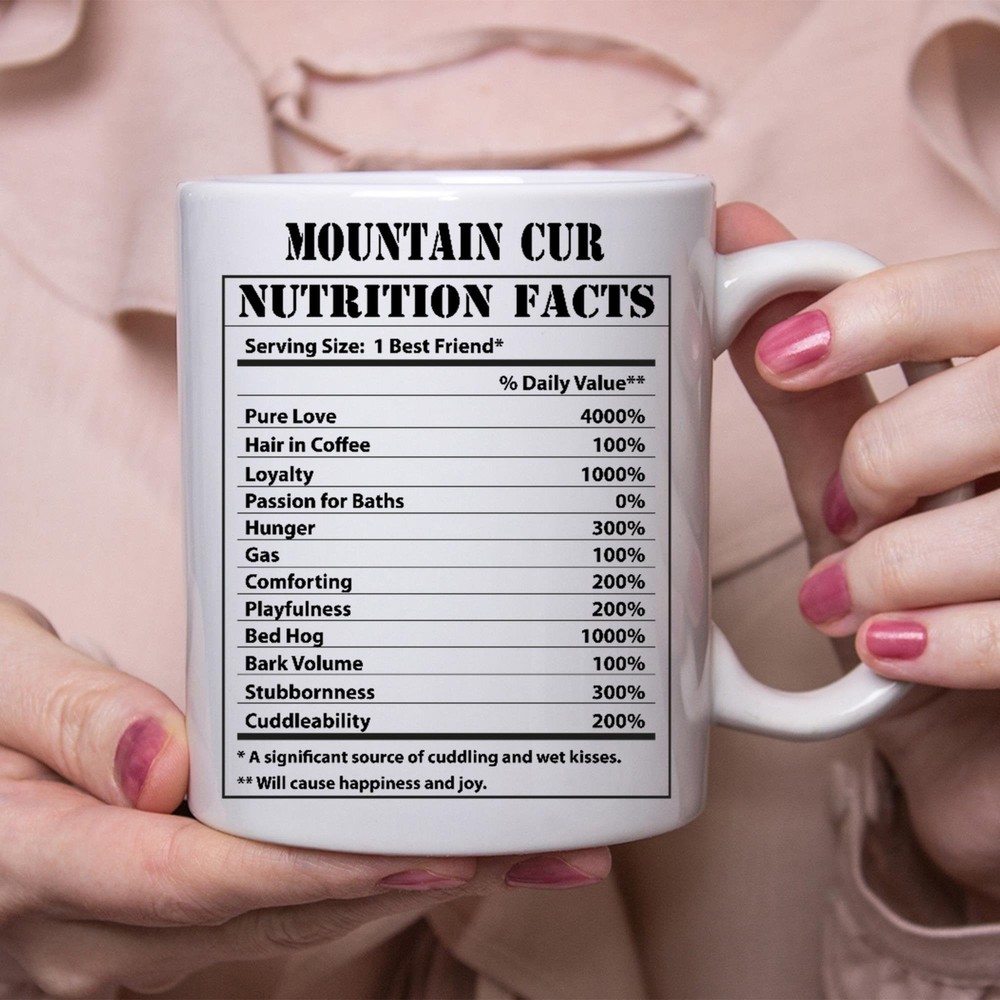 Funny Mountain Cur Gifts Nutritional Facts White Coffee Mug