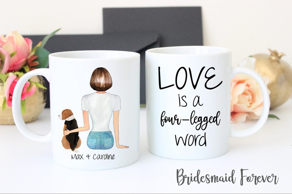 Love Is A Four Legged Word Custom Mug Dog Mom Gift Personalized Dog Mom Gift New