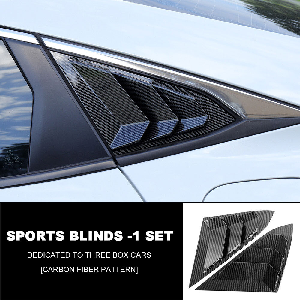 2xFor Honda Civic Seden 2016-2021 Side Air Vent Carbon fiber Window Louver Cover