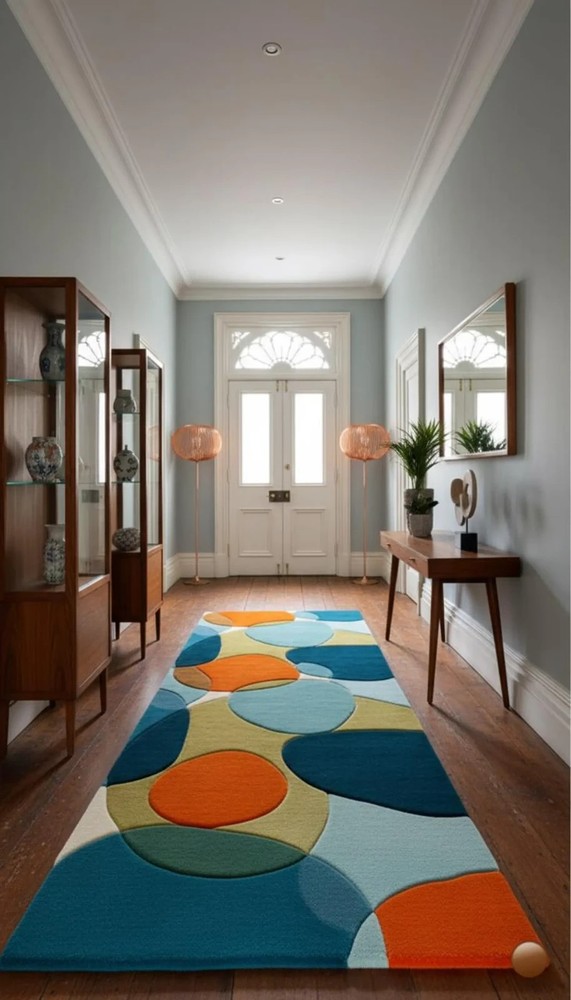 Modern Abstract Geometric Rug | Colorful Hand-Tufted Wool Carpet