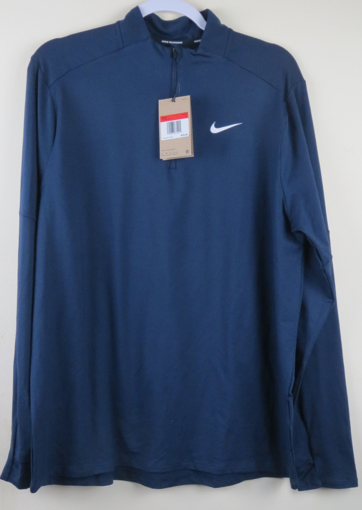 NWT Nike Mens Large L 1/4 Quarter Zip Dri-Fit Running Jacket Top Blue DH4949-419