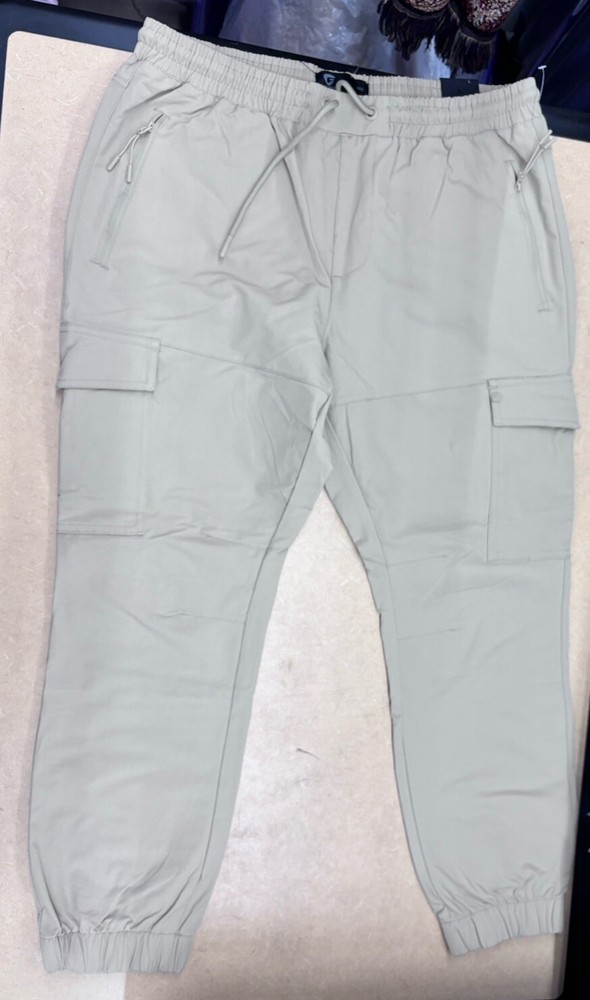 Fried Denim Tan Cargo Stretch And Comfort Jogger Pant Pull On Men's Size L NWT