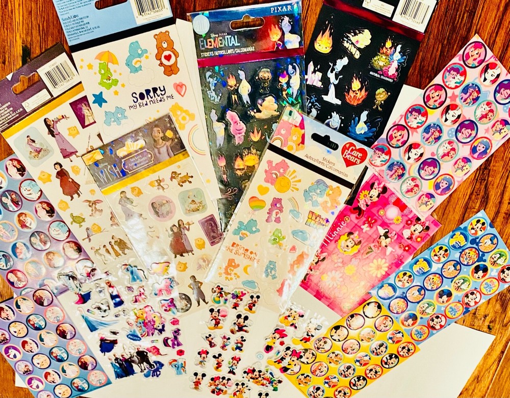 250 Stickers My Little Pony Care Bears Disney Frozen Mickey Minnie WISH Elemental