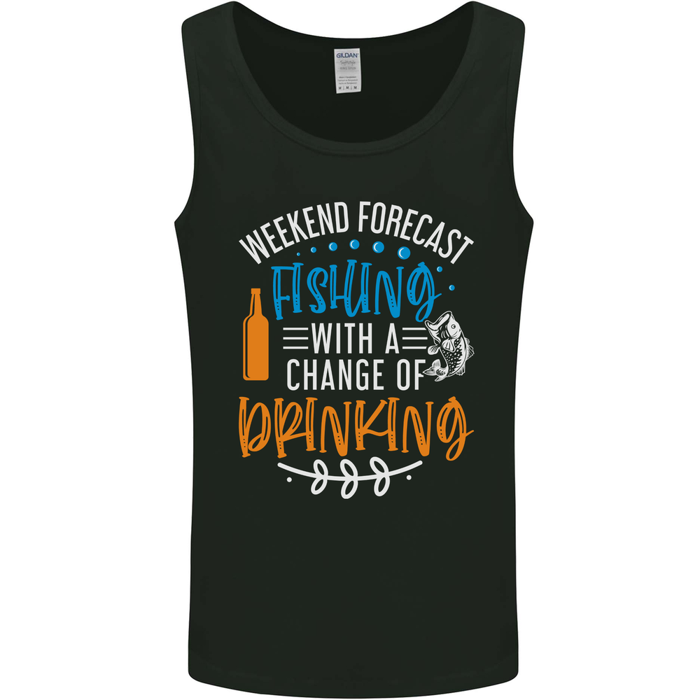 Fishing Forecast Funny Beer Fisherman 2 Mens Vest Tank Top