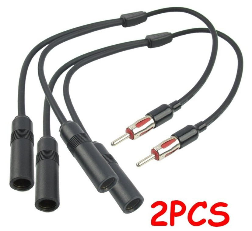 2pcs CAR RADIO STEREO ANTENNA SPLITTER Y ADAPTOR 2 FEMALE TO 1 MALE PLUG