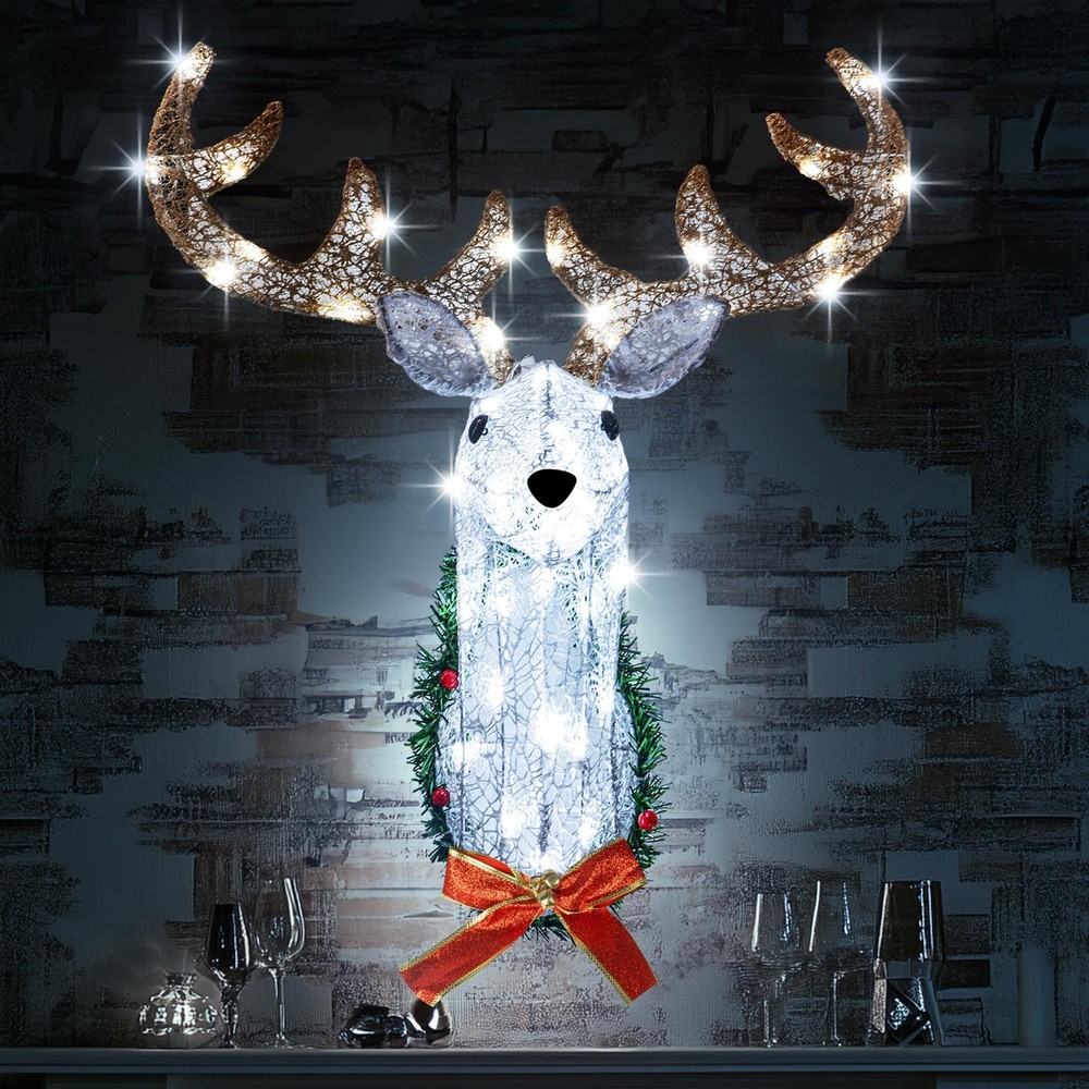 Lighted Christmas Wall Decoration Reindeer Head, 32
