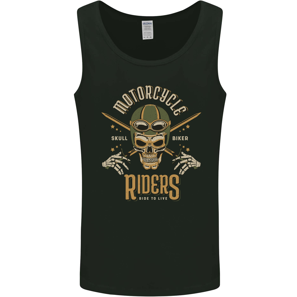 Motorcycle Riders Biker Motorbike Skull Mens Vest Tank Top