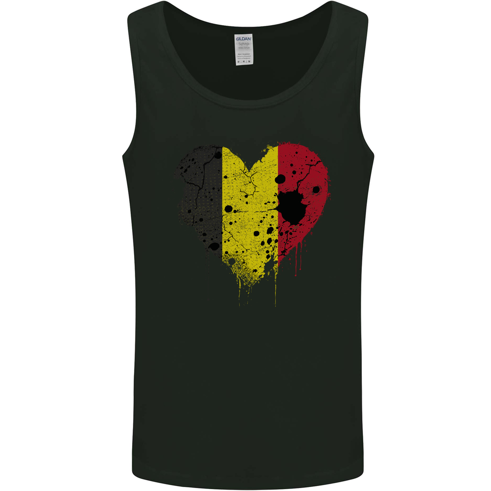 Love Belgium Flag Belgian Day Football Mens Vest Tank Top