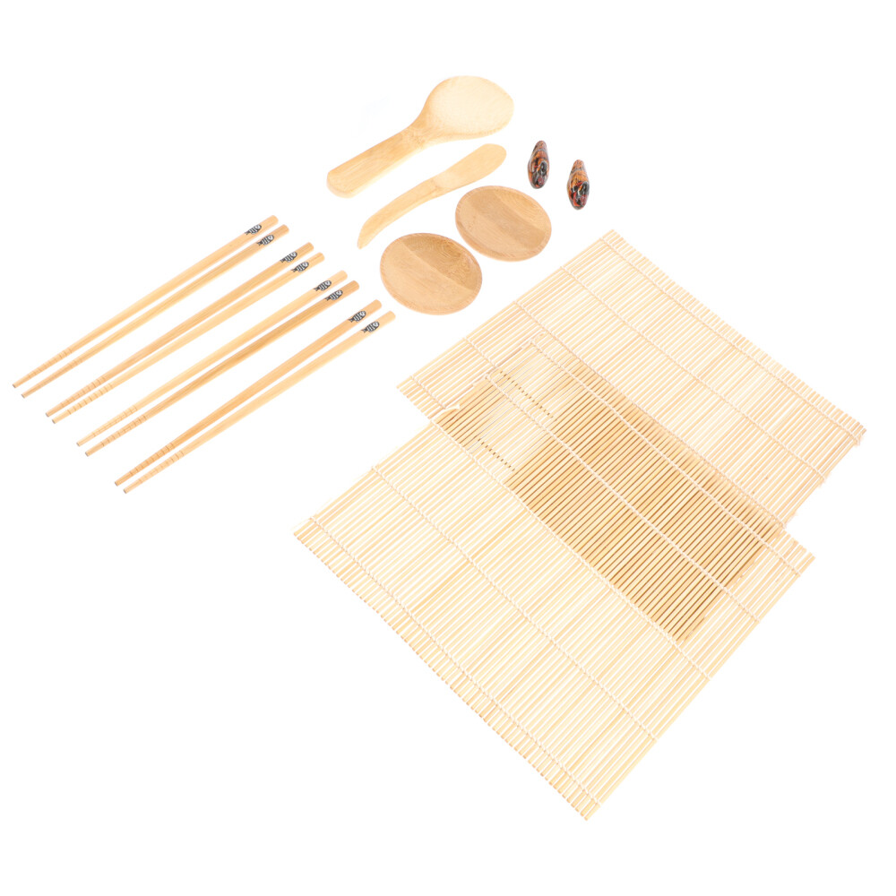 Bamboo Sushi Making Kit with Roller and Rice Paddle  