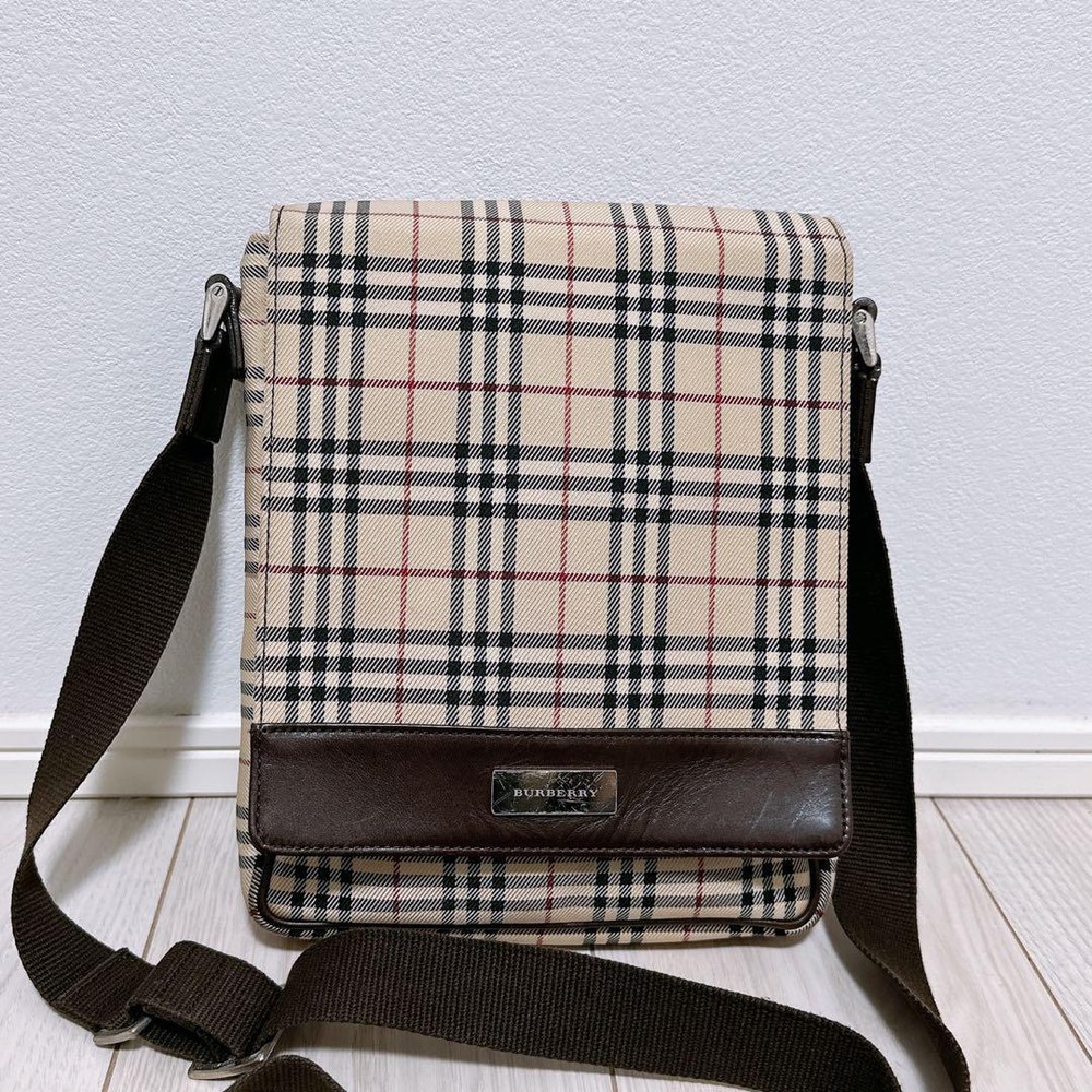 Burberry Shoulder Bag Nova Check Canvas Beige Authentic F08281444