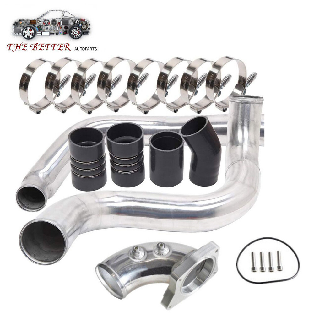 Silver Intake Elbow+Turbo Intercooler Pipe for Ford F250 6.0L Powerstroke Diesel