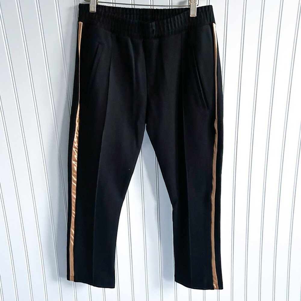 Rhude Black Gold Side Stripe Jogger Traxedo Pants Small