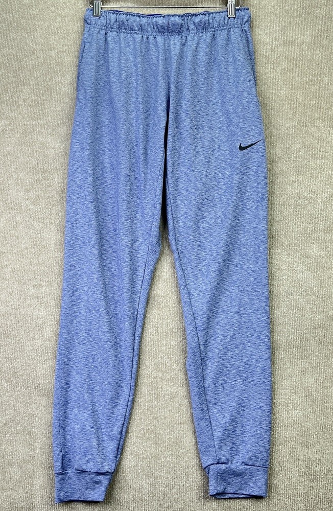 Nike Yoga Pants Mens M Blue Soft Stretch Knit Training Joggers AT5696-455