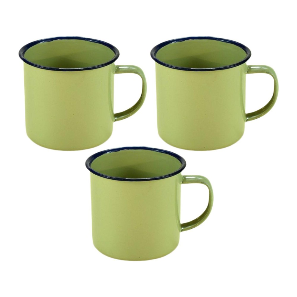 3 Pieces Enamel Coffee Cups Water Cups Milk Mugs for Dorm Household Kitchen