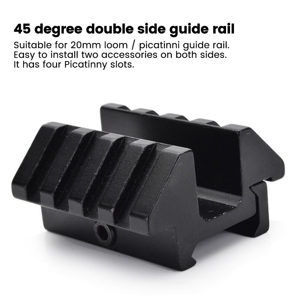 4 Slots 45 Degree Offset Double Side Mount Weaver Picatinny Rail USA