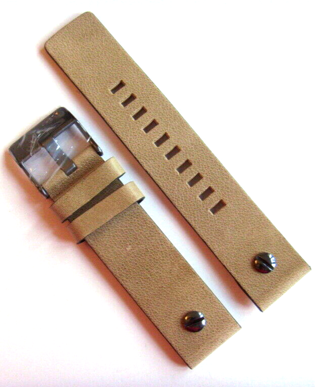 Diesel Original Replacement Leather Strap DZ7338 Watch Band Beige 22 mm