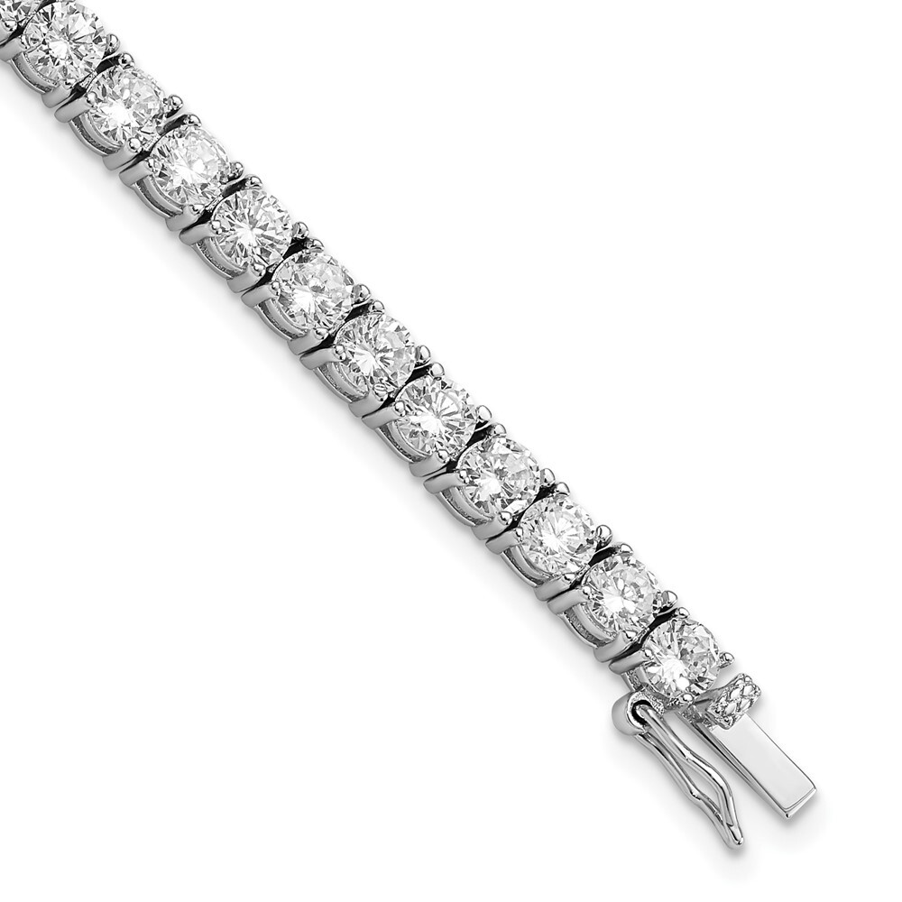 Sterling Silver Rhodium-plated Cubic Zirconia Tennis Bracelet 7.25