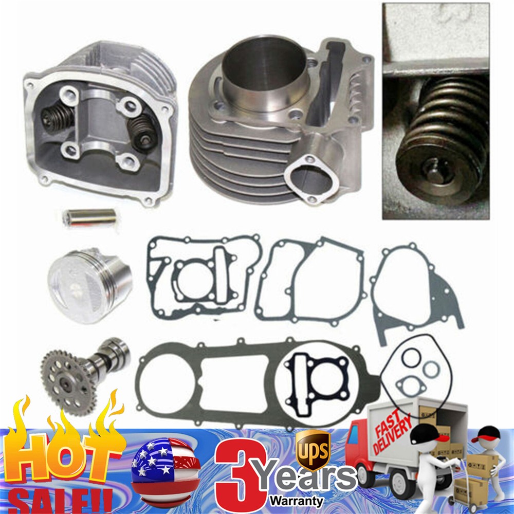 For GY6 150cc 200cc Big Bore Kit Set Cylinder Head Piston Gasket Set 61mm 170cc