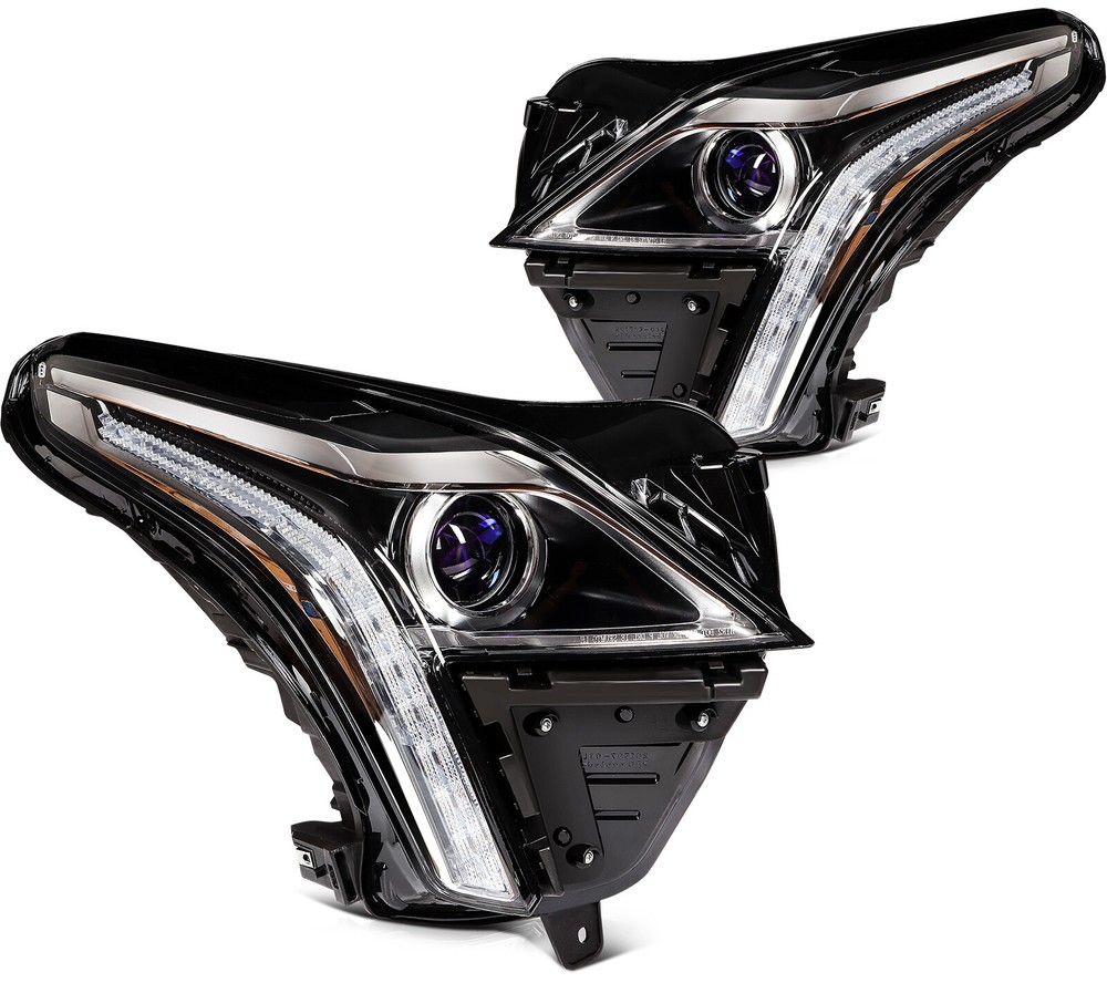 17-18 Cadillac XT5 3.6L Black LED DRL Headlight Assembly Pair
