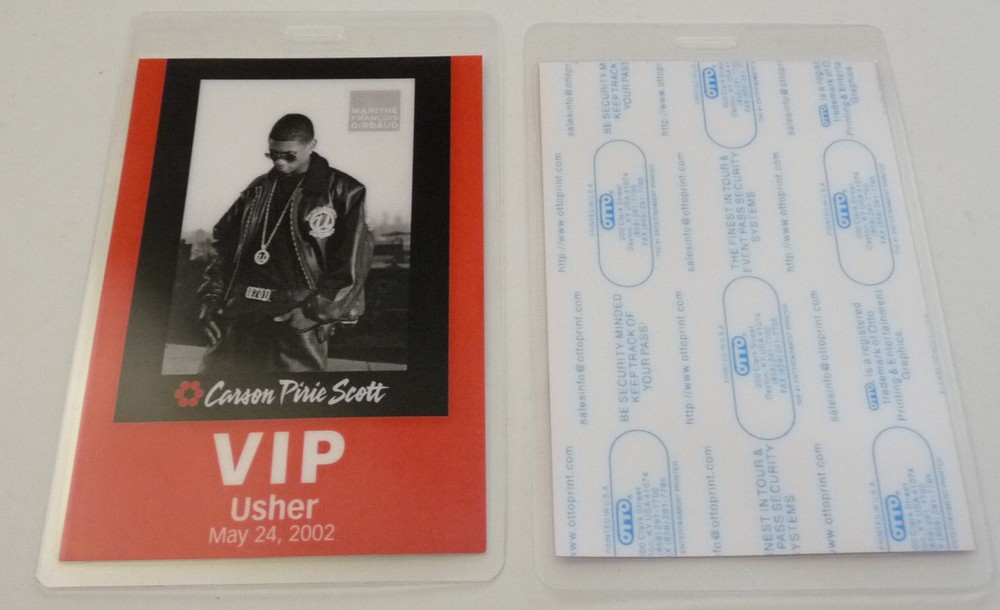 Usher 2002 VIP Concert Tour Backstage Pass Laminate D17