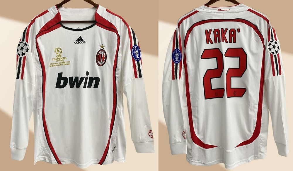 2006-2007 #22. Kaká AC Milan Retro Home Long Sleeve Jersey