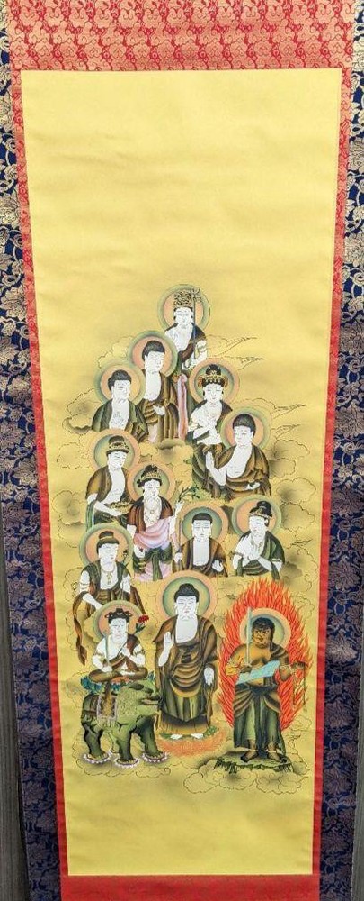 15 Hanging Scroll, 13 Buddha Figures, Together Box, Buddhist Painting, Luxurious