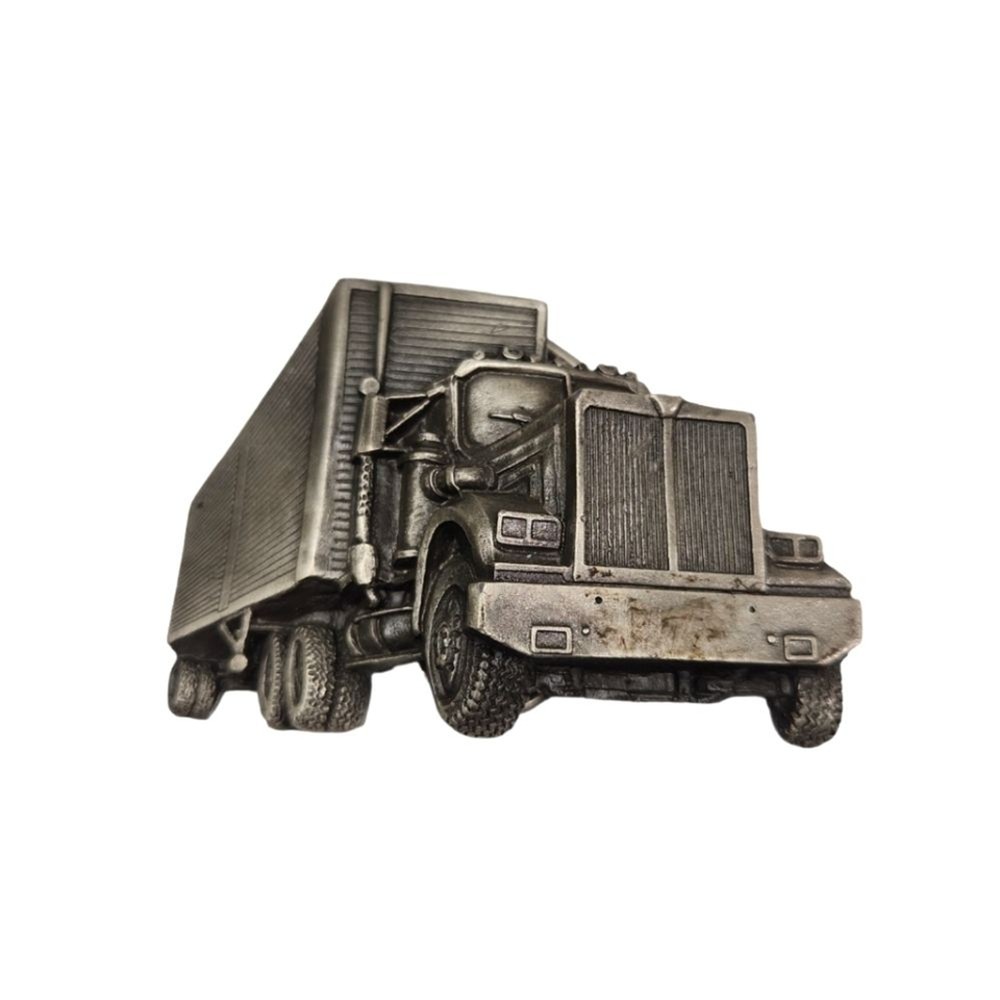 Vintage 1979 Indiana Metal Craft Big Rig Trucker Belt Buckle EUC