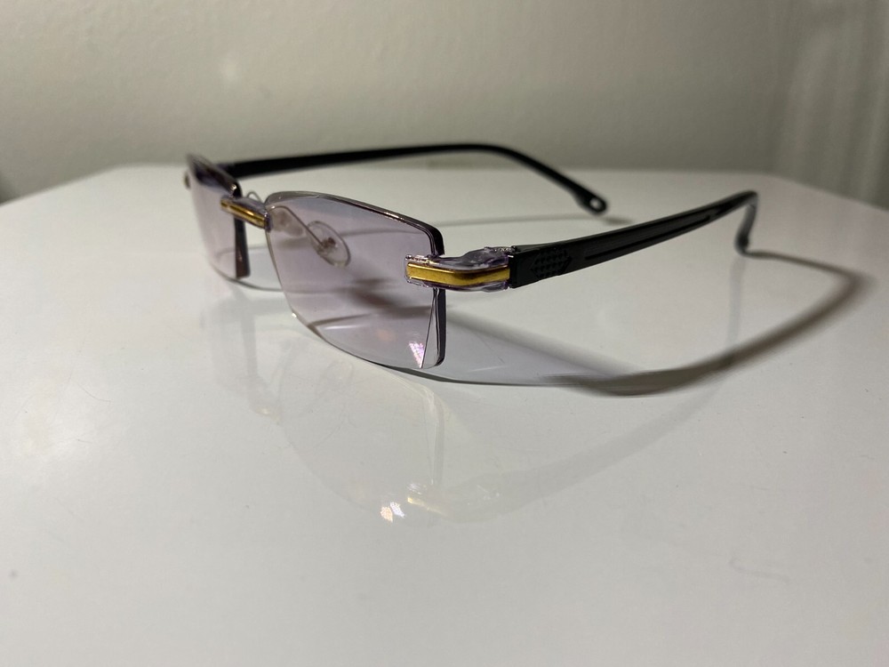 Men's classic black frame urban style lightly tinted eyeglasses