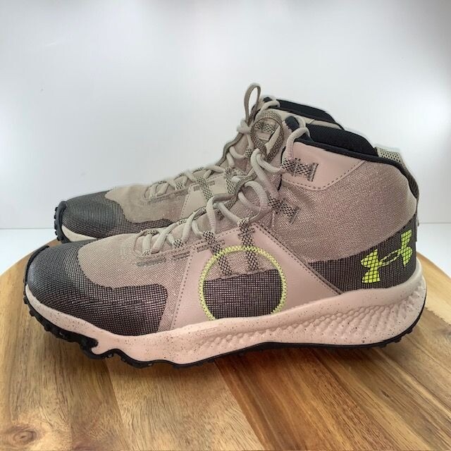 Under Armour Charged Maven Trek Size 13 in Timberwolf Taupe & High Vis Yellow