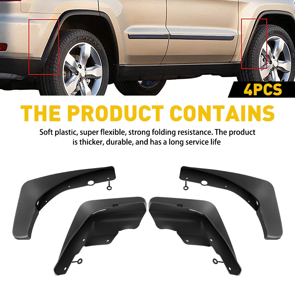 Front & Rear Set of 4 Mud Flaps Splash Guards for Jeep Grand Cherokee WK2 11-21