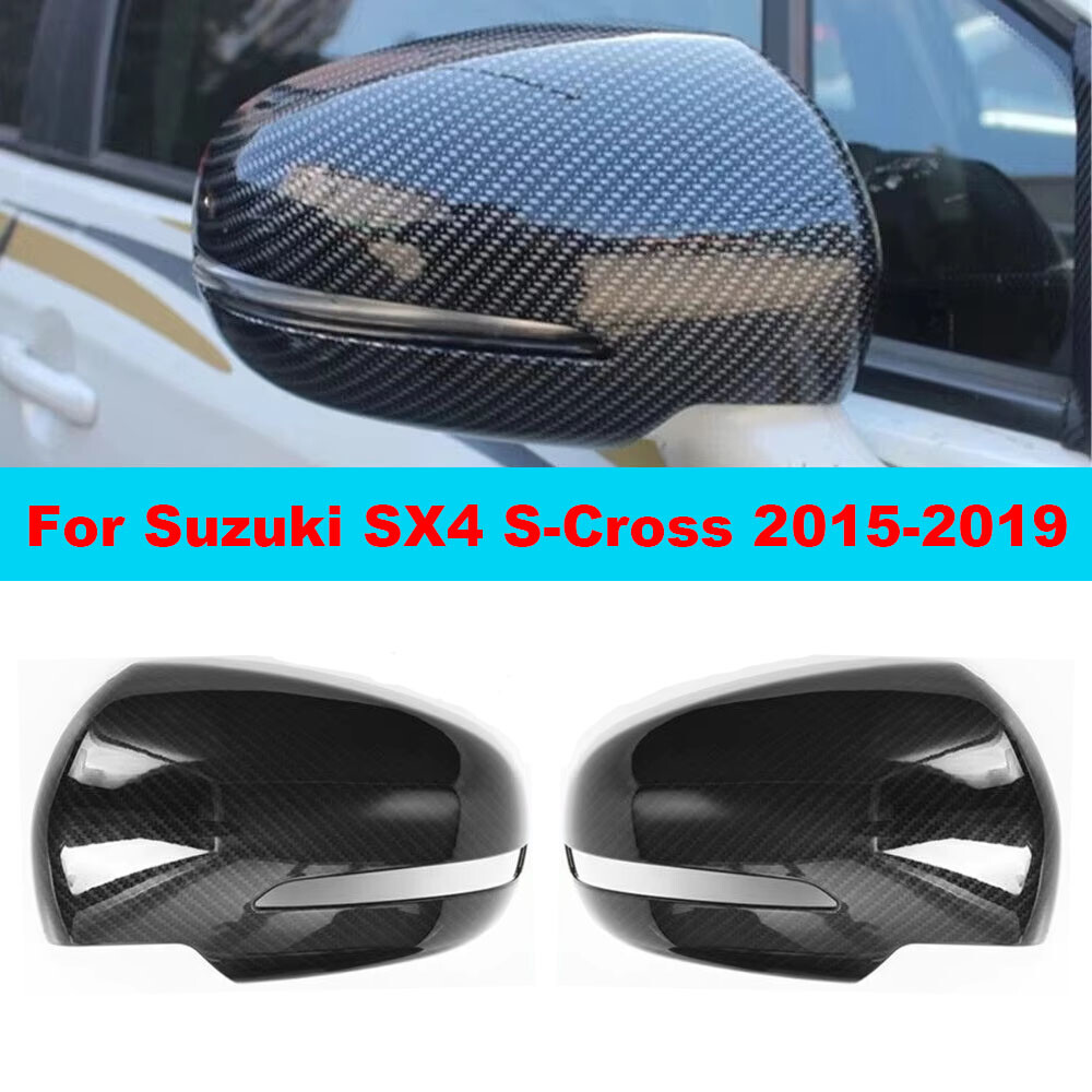 For Suzuki SX4 S-Cross 2015-2019 2x Rearview Side Mirror Cover Wing Cap Trim