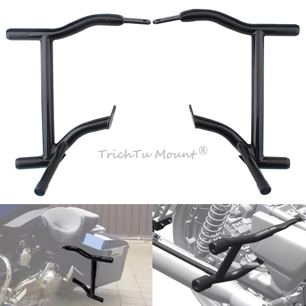 Black Saddlebags Guards Crash Rails Bars for Harley Road Glide FLTRX 2015-2024