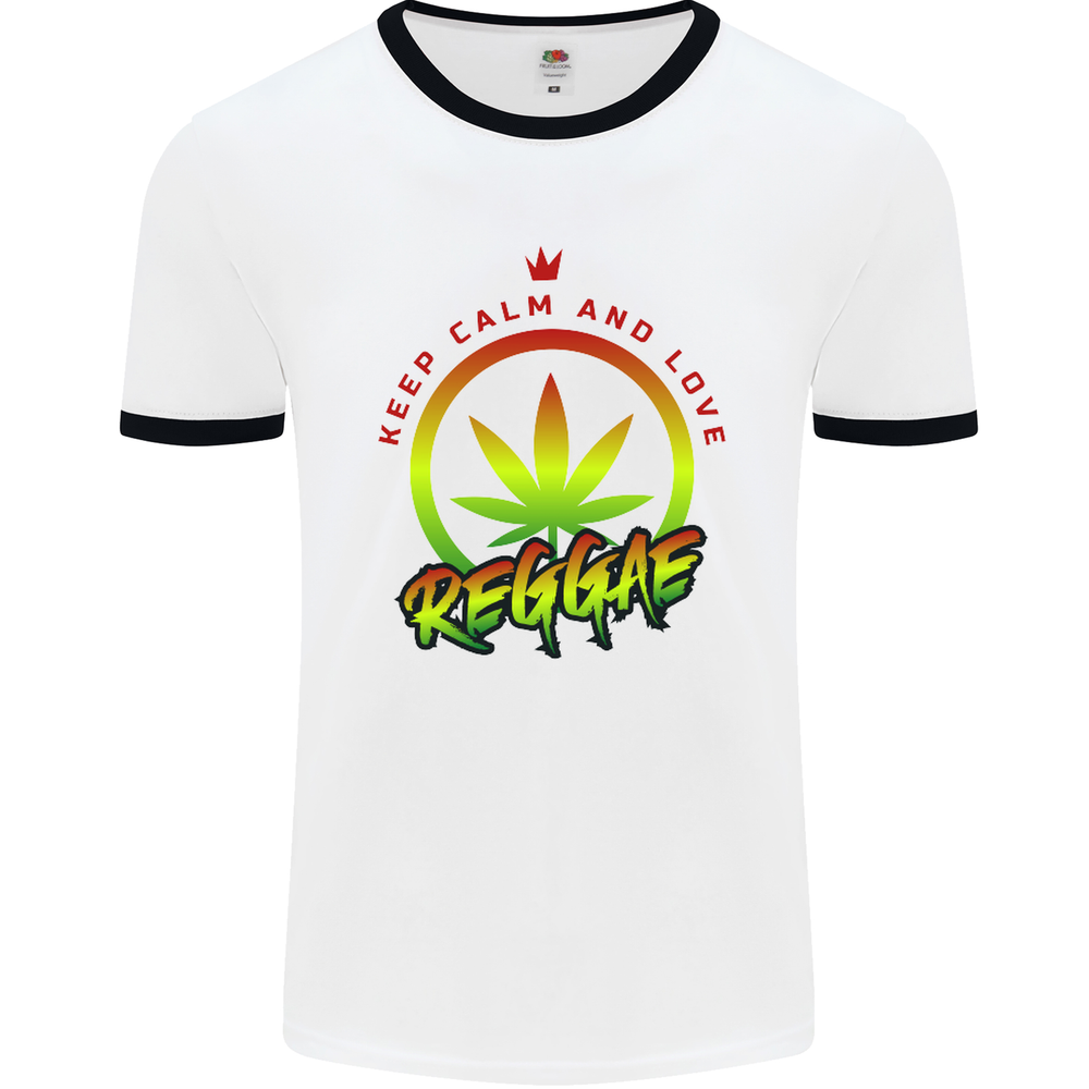 Keep Calm and Love Reggae Music Mens Ringer T-Shirt