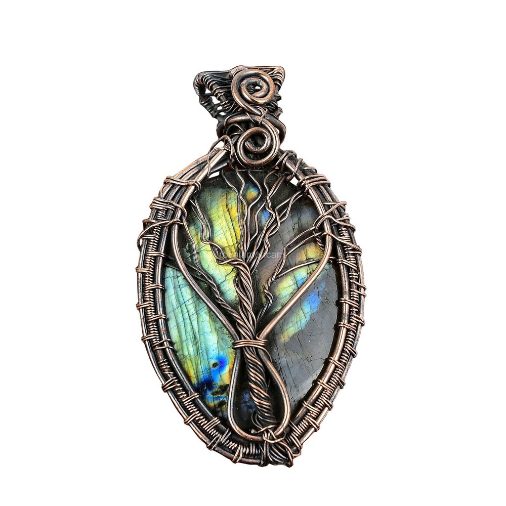 Mother's Day Sale Copper Labradorite Tree of Life Sister Pendant-image