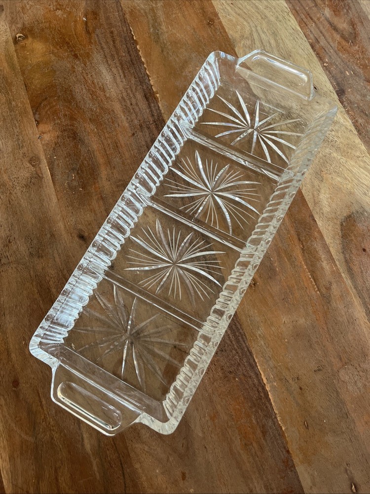 Beautiful Cut Glass Relish/Serving Dish