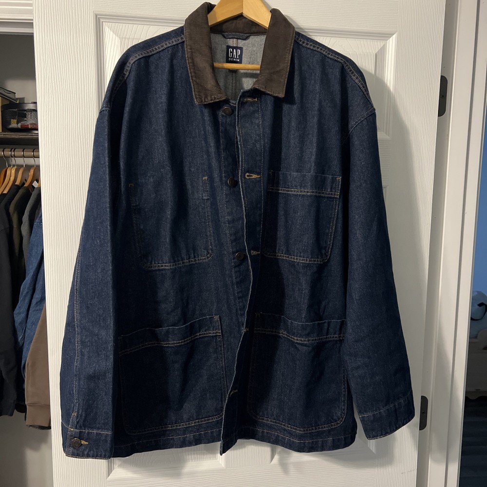 Gap Jeans Chore Barn Coat Oversized Utility Corduroy Collar Size XXL