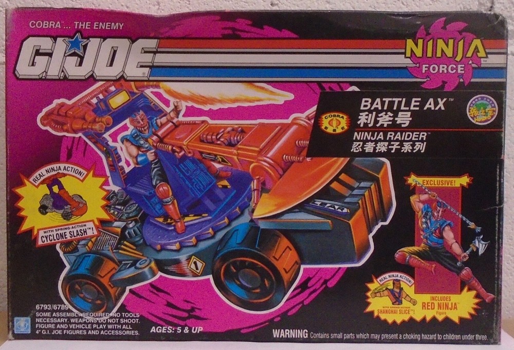 GI Joe Ninja Force 1992 Hacha de Batalla Vehículo Cobra Rojo Ninja Exclusivo SELLADO LEER