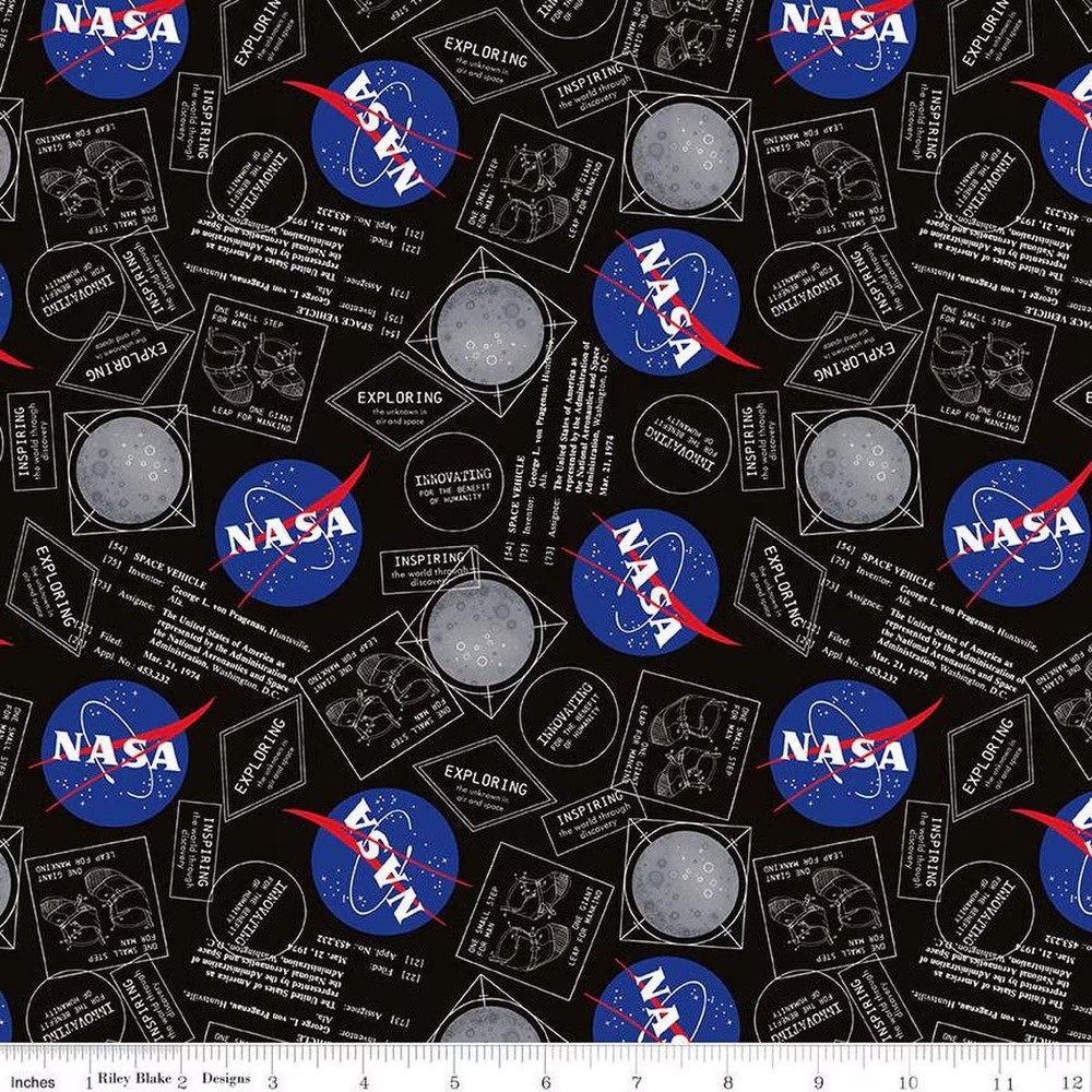 Handmade NASA Moon Boots Black Space-Themed Placemat or Table Runner  
