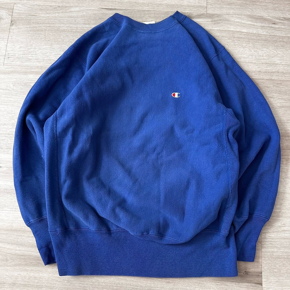 VINTAGE Champion Sweatshirt Mens XL Blue Reverse Weave Crewneck Made USA 90s