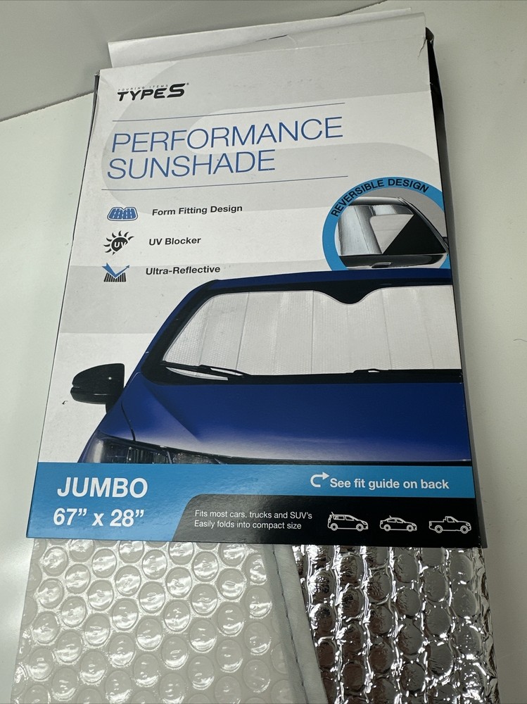 Folding Foil Car Sun Shade UV Protection Windshield Cover Type A 67x28