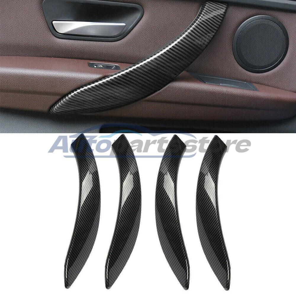 4pcs For BMW 3 4 Series 2013-2019 Carbon Fiber Car Interior Door Armrest Strip