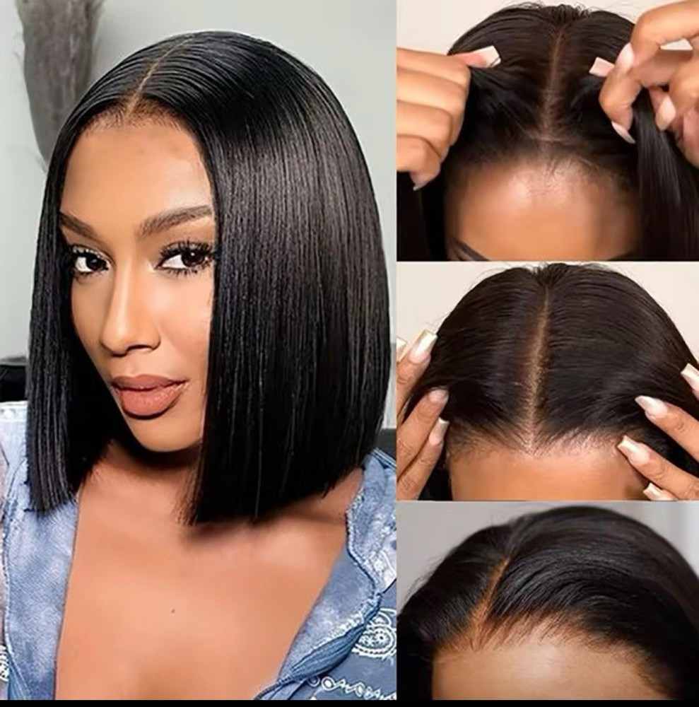 13x4 Glueless HD Lace Bob Wig 12 Inch Pre Plucked Frontal