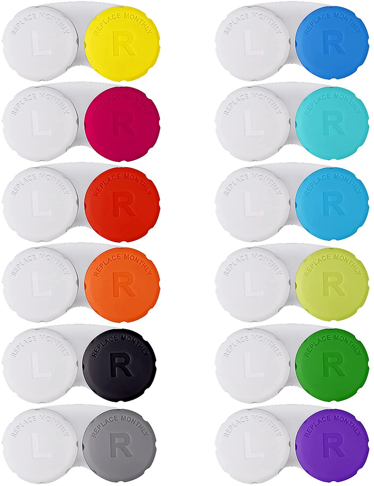 12PCS Colorful Contact Lens Case, Immersion Kit, Leak-Proof Packaging, Suitable