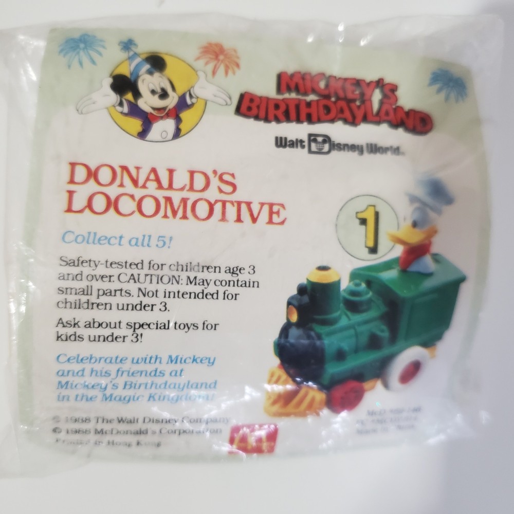1988 McDonald's Disney Donald Duck Mini Green Train Happy Meal Toy