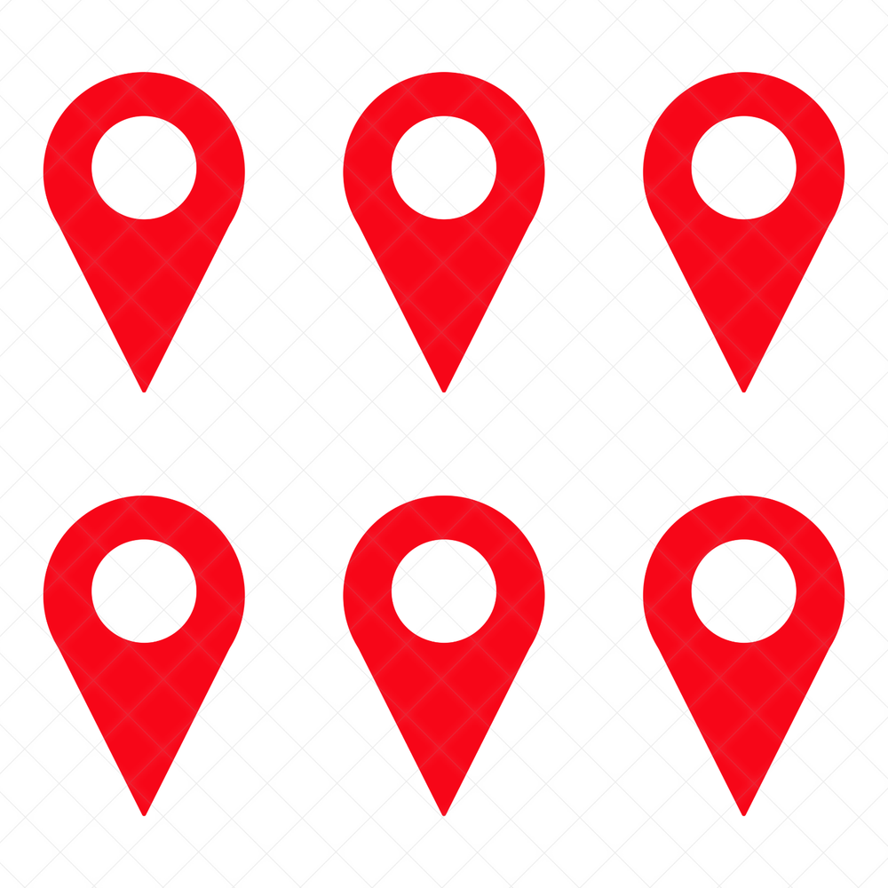 Map Pin Location Marker Vinyl Decal 6-Pack – Red Stickers for Indoor & Outdoor