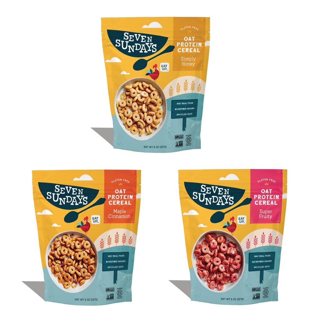 Seven Sundays Oat Protein Cereal, 8 Oz Bag (Pack of 3), 8 Ounce 3)