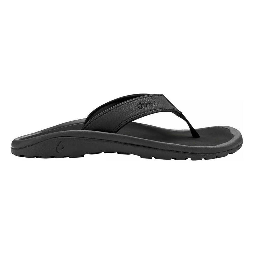 OluKai Mens Ohana Sandals in Black Size 12 Comfortable Beach Footwear