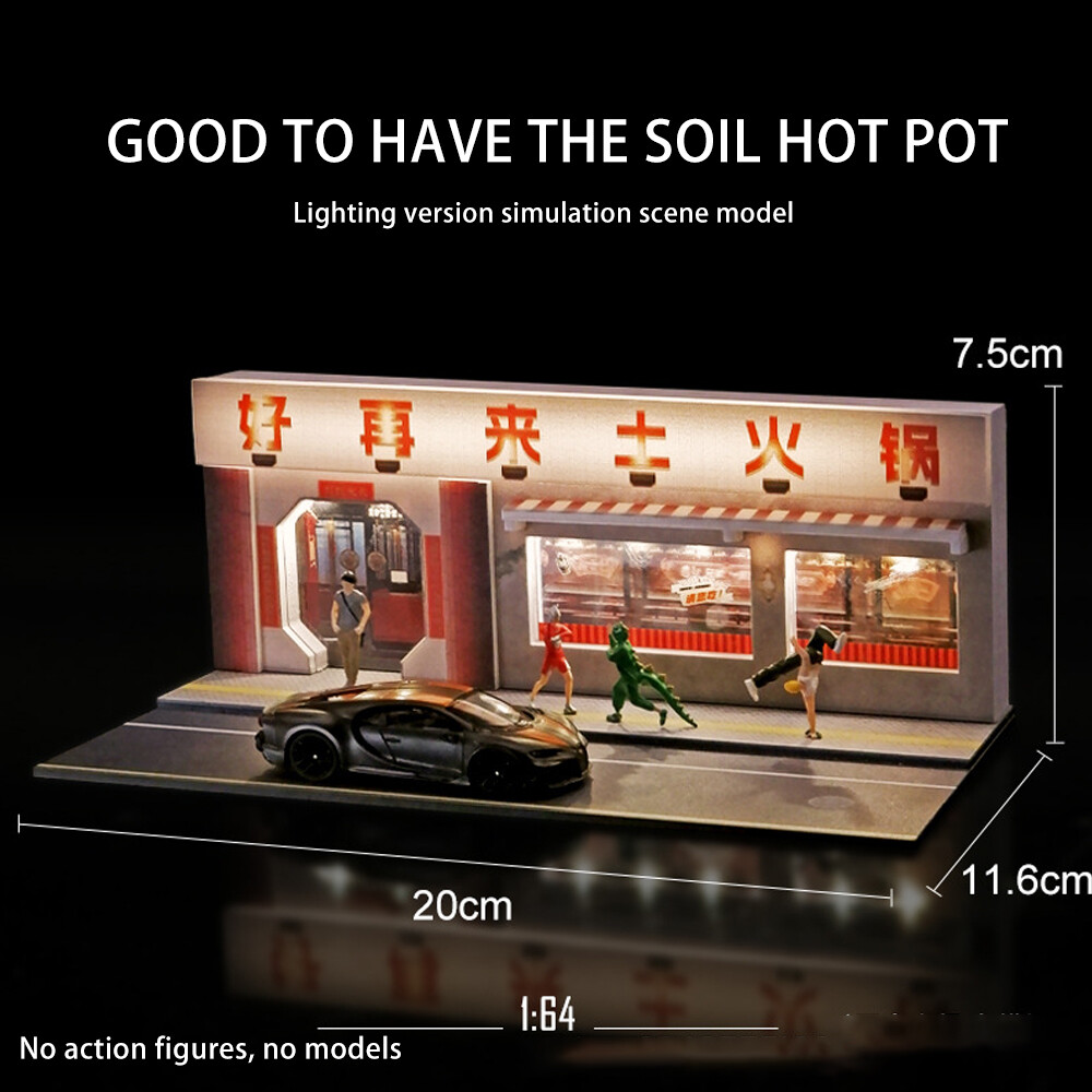 1/64 Car Garage Model City Street View Background Display Scene Diorama Model