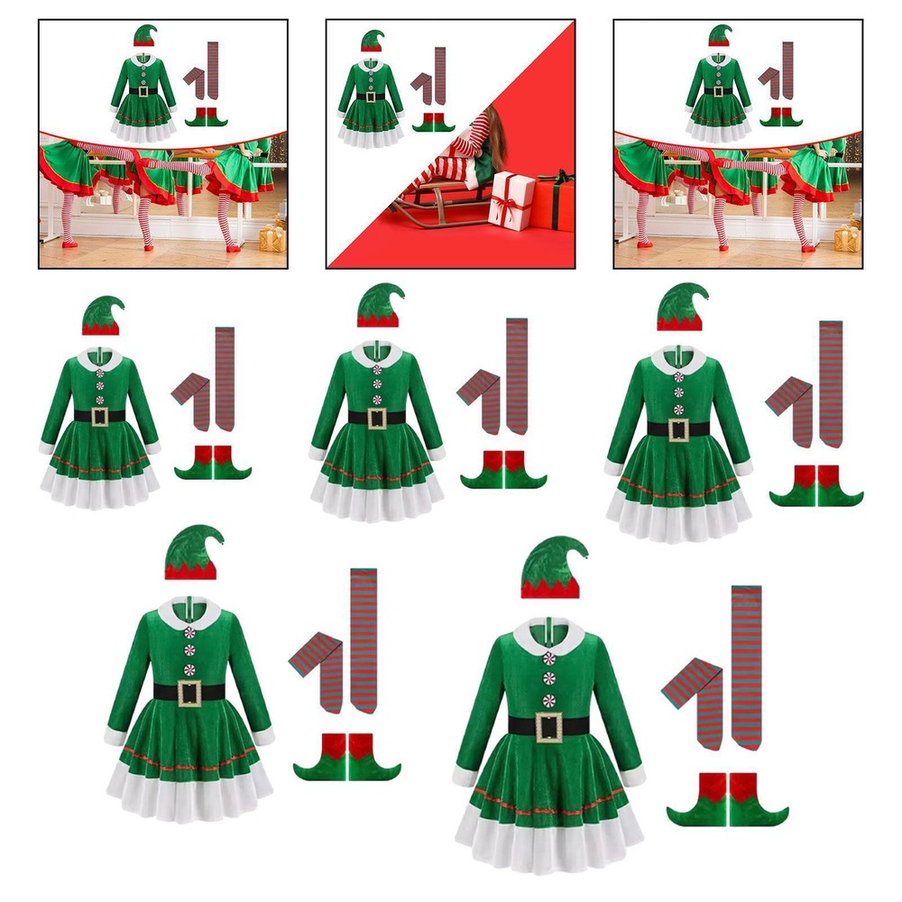 Christmas Costume Set Cute with Belt for Party Supplies Holiday Role Playing